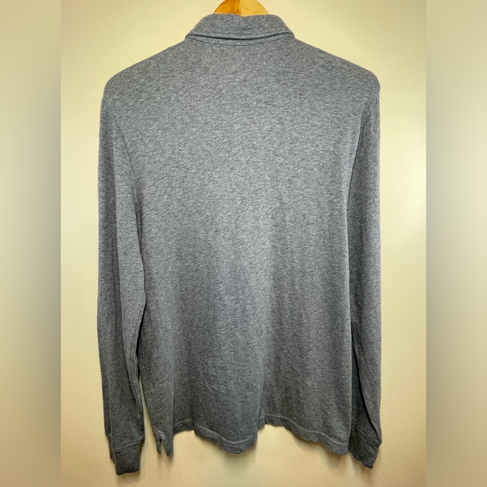 Faherty Men's Long Sleeve Luxe Heather in Flint Blue Heather Polo Size Small - Picture 3 of 14